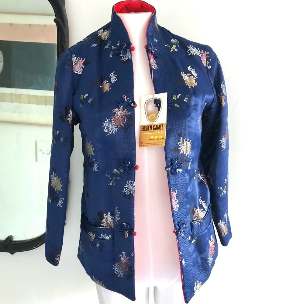 Golden Camel Brand Satin Asian Quilted Jacket NWT